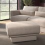 Beige Chenille Footstool - Ramses 
