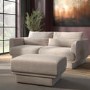 Beige Chenille Footstool - Ramses 