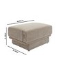 Beige Chenille Footstool - Ramses 