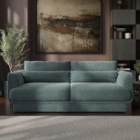 Blue Chenille 3-Seater Sofa - Ramses 
