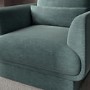 Blue Chenille Armchair with Cushion - Ramses 