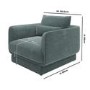 Blue Chenille Armchair with Cushion - Ramses 