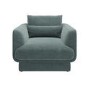 Blue Chenille Armchair with Cushion - Ramses 