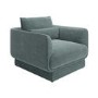 Blue Chenille Armchair with Cushion - Ramses 