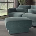 RMS009 Blue Chenille Footstool - Ramses