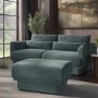 Blue Chenille Footstool - Ramses 
