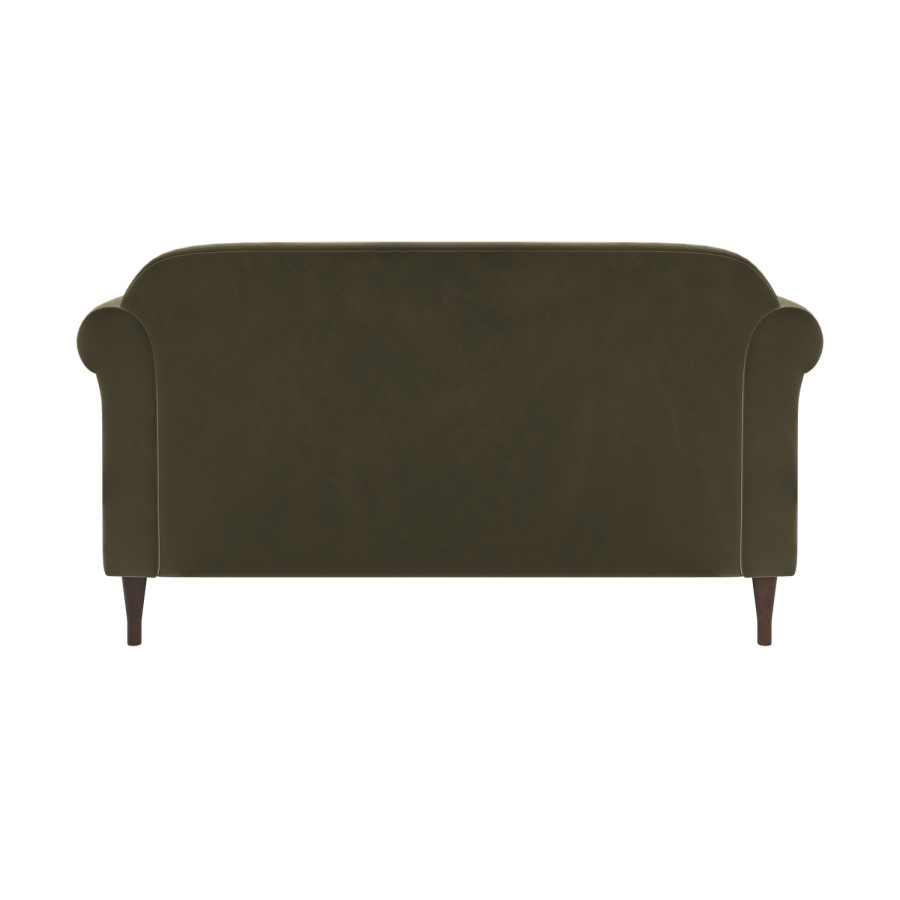 ALMOST PERFECT - Khaki Green Velvet 2 Seater Traditional Sofa - Ramona