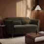 Khaki Green Velvet 2-Seater Sofa - Ramona