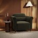 Khaki Green Velvet Traditional Armchair - Ramona