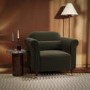 Khaki Green Velvet Armchair - Ramona