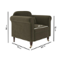 Khaki Green Velvet Armchair - Ramona