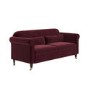 Burgundy Velvet 3-Seater Sofa - Ramona
