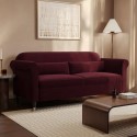 RNA005 Burgundy Velvet 3-Seater Sofa - Ramona