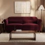 Burgundy Velvet 3-Seater Sofa - Ramona