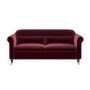 Burgundy Velvet 3-Seater Sofa - Ramona
