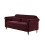 Burgundy Velvet 3-Seater Sofa - Ramona