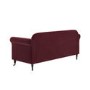 Burgundy Velvet 3-Seater Sofa - Ramona