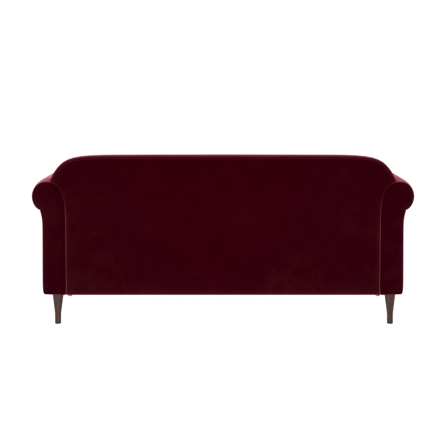 Burgundy Velvet 3-Seater Sofa - Ramona