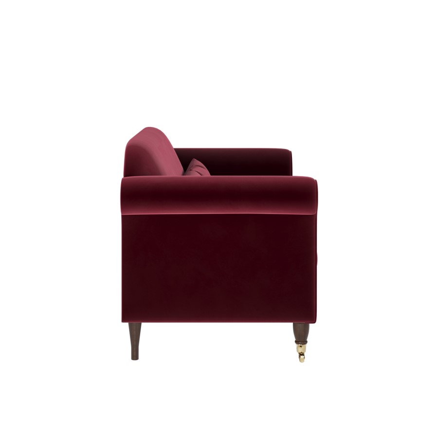 Burgundy Velvet 2-Seater Sofa - Ramona