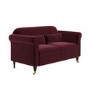 Burgundy Velvet 2-Seater Sofa - Ramona
