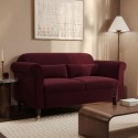 RNA006 Burgundy Velvet 2-Seater Sofa - Ramona