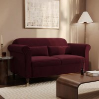 Burgundy Velvet 2-Seater Sofa - Ramona