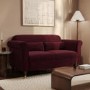 Burgundy Velvet 2-Seater Sofa - Ramona