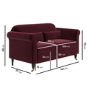 Burgundy Velvet 2-Seater Sofa - Ramona