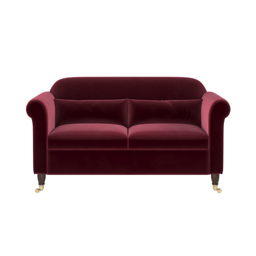 Burgundy Velvet 2-Seater Sofa - Ramona