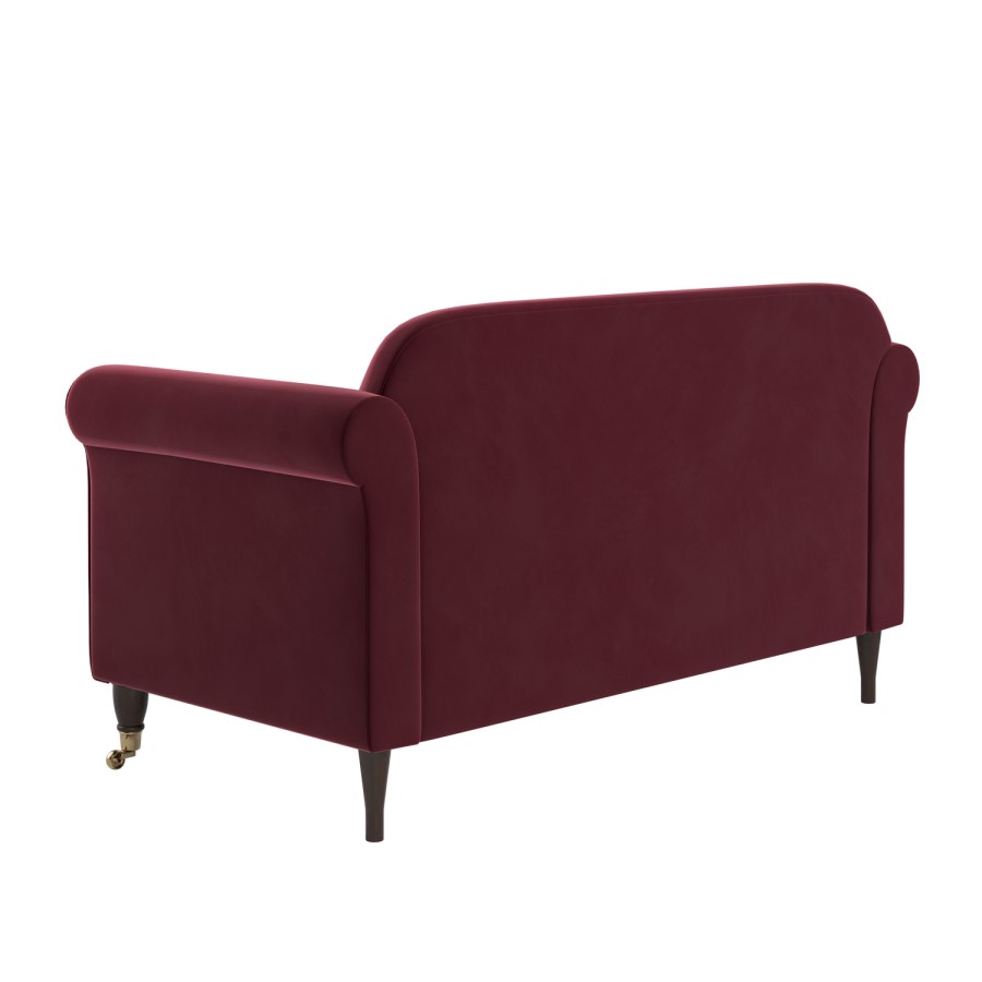 Burgundy Velvet 2-Seater Sofa - Ramona