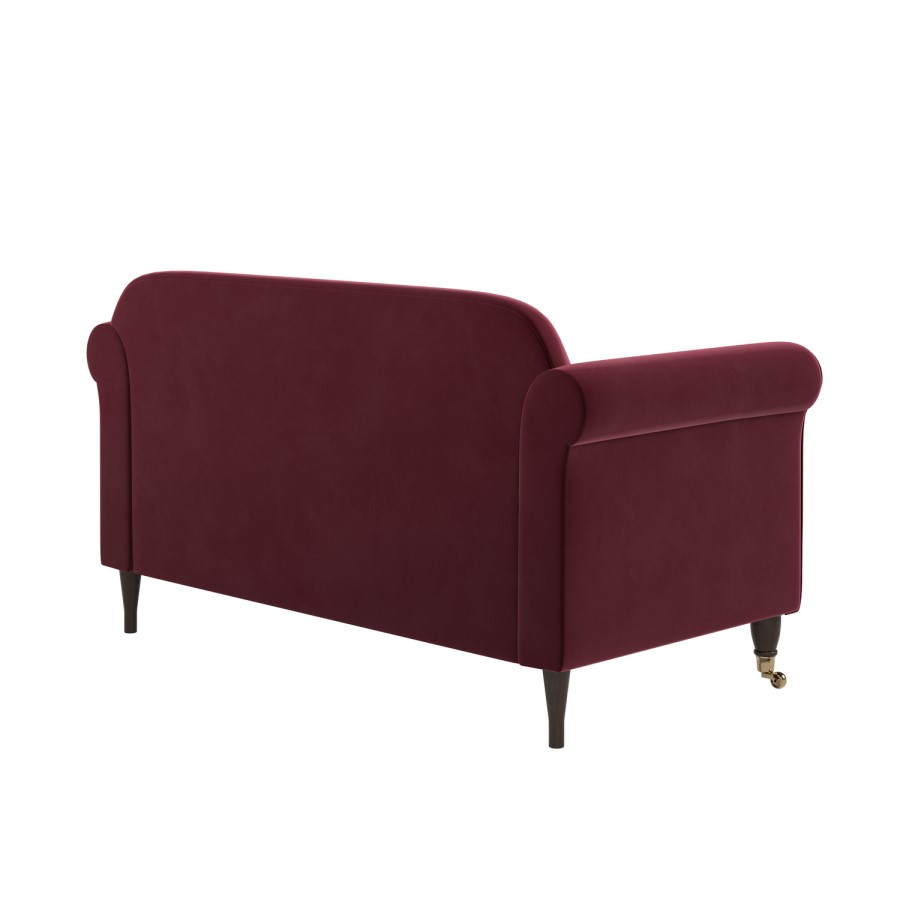Burgundy Velvet 2-Seater Sofa - Ramona