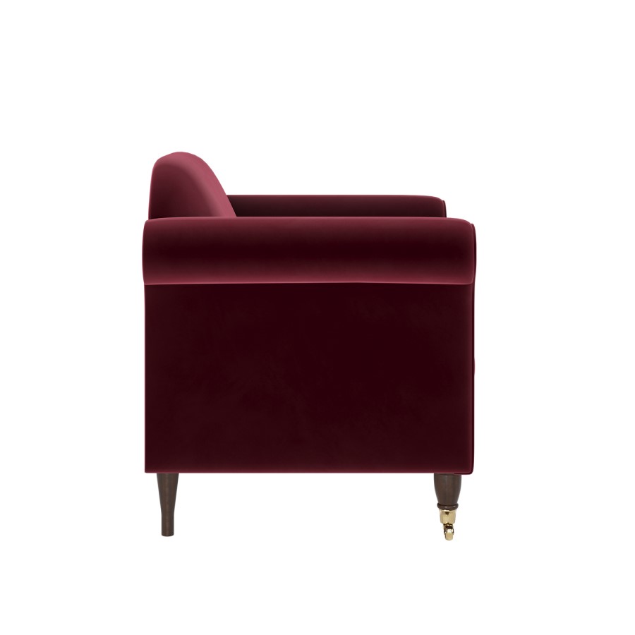 Burgundy Velvet Armchair - Ramona