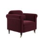Burgundy Velvet Armchair - Ramona