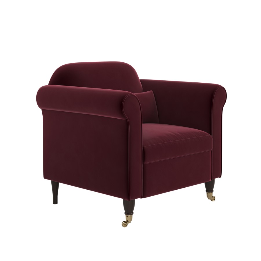 Burgundy Velvet Armchair - Ramona