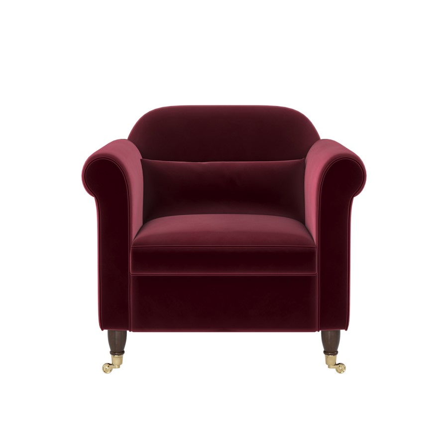 Burgundy Velvet Armchair - Ramona