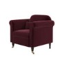 Burgundy Velvet Armchair - Ramona