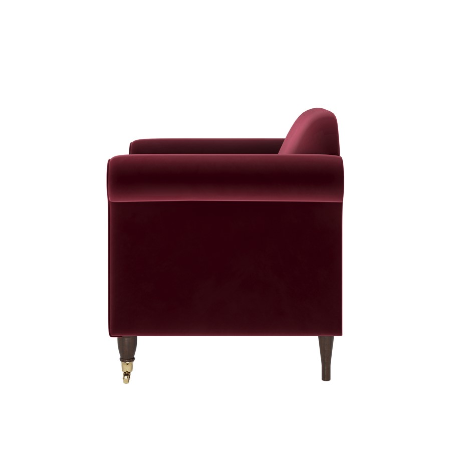 Burgundy Velvet Armchair - Ramona