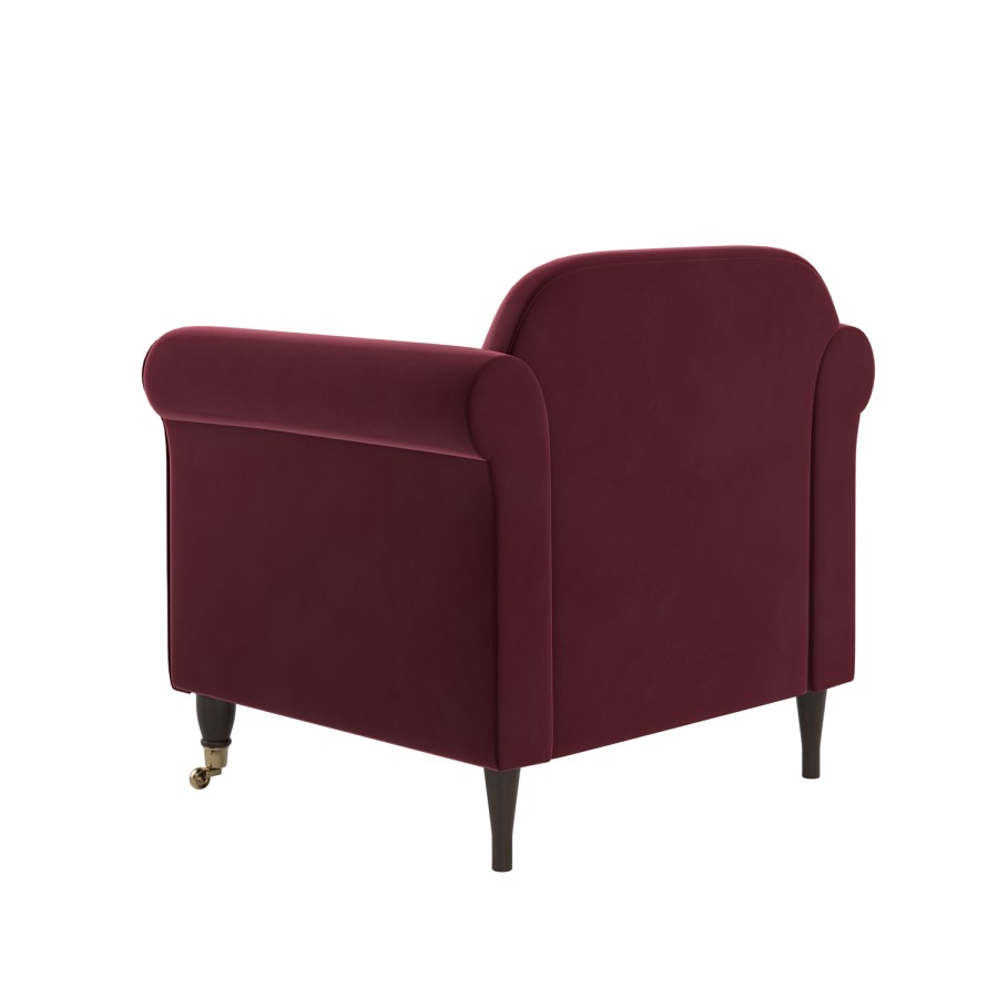 Burgundy Velvet Armchair - Ramona