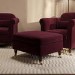 Burgundy Velvet Footstool - Ramona