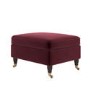 Burgundy Velvet Footstool - Ramona