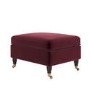 Burgundy Velvet Footstool - Ramona