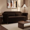 RNA009 Chocolate Brown Velvet 3-Seater Sofa - Ramona