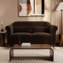 Chocolate Brown Velvet 2-Seater Sofa - Ramona