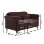 Chocolate Brown Velvet 2-Seater Sofa - Ramona