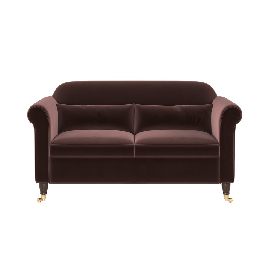 Chocolate Brown Velvet 2-Seater Sofa - Ramona