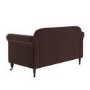 Chocolate Brown Velvet 2-Seater Sofa - Ramona