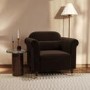 Chocolate Brown Velvet Armchair - Ramona