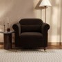 Chocolate Brown Velvet Armchair - Ramona