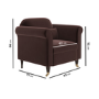 Chocolate Brown Velvet Armchair - Ramona