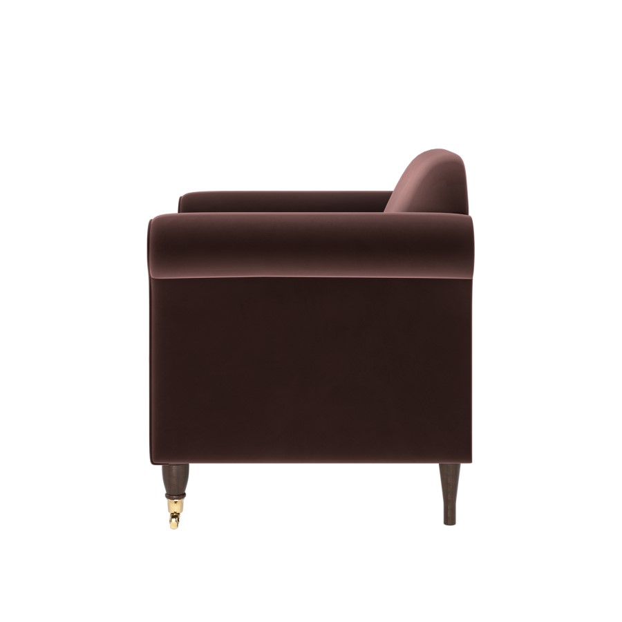 Chocolate Brown Velvet Armchair - Ramona
